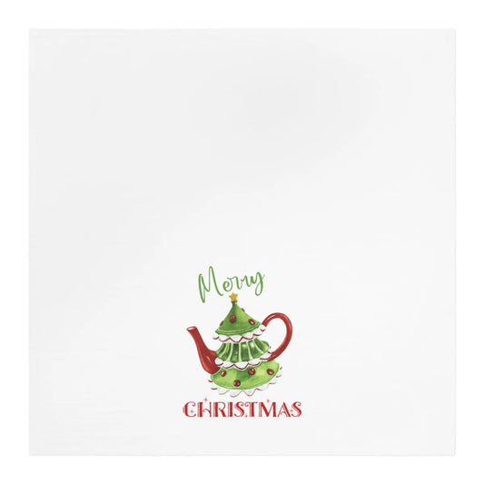Christmas Teapot Kitchen Tea Towel, Holiday Kitchen Towel, Christmas Dish Towel, Cute Holiday Towel Printify