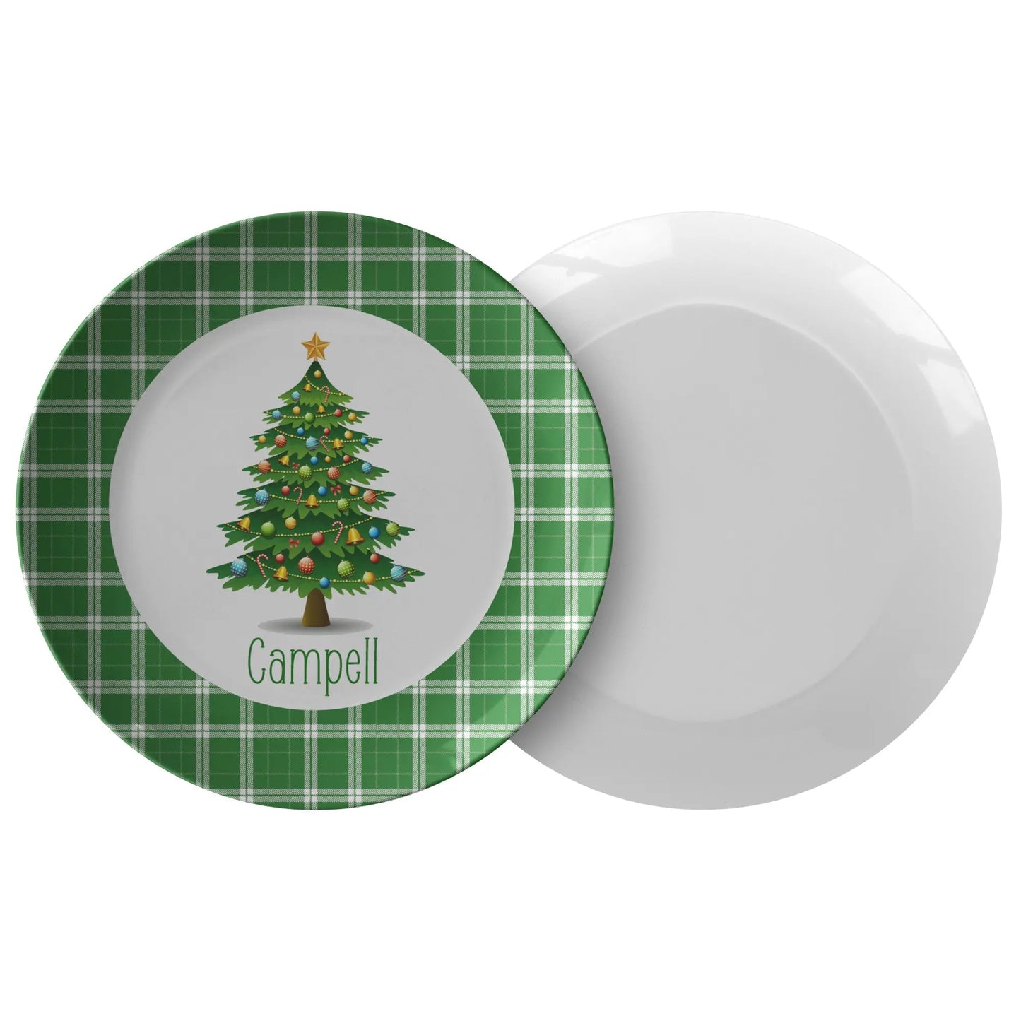 Christmas Tree Personalized Plate for Kids teelaunch