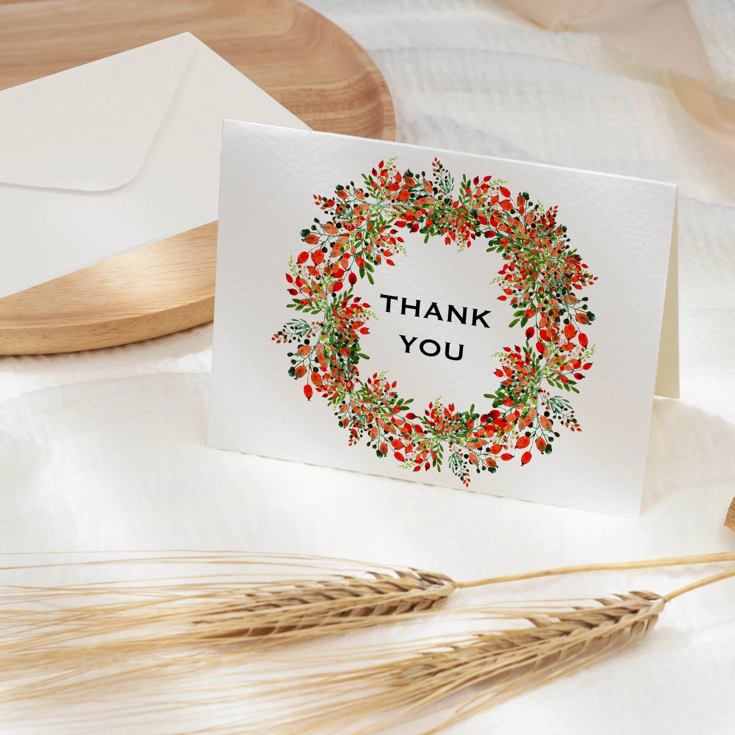 Christmas Wreath Thank You Cards Amazing Faith Designs