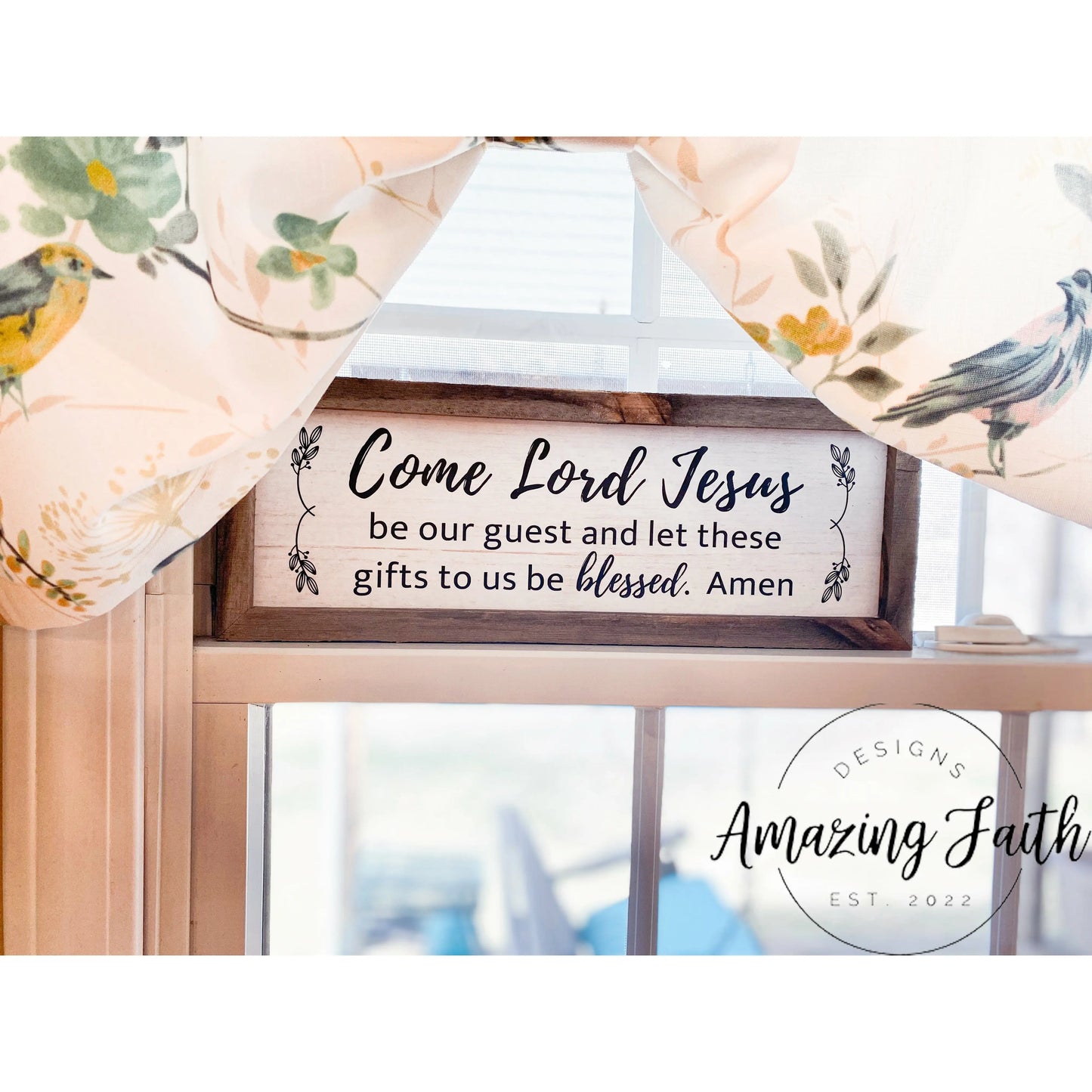 Come Lord Jesus Whitewashed Rustic Farmhouse Wood Decor amazingfaithdesigns