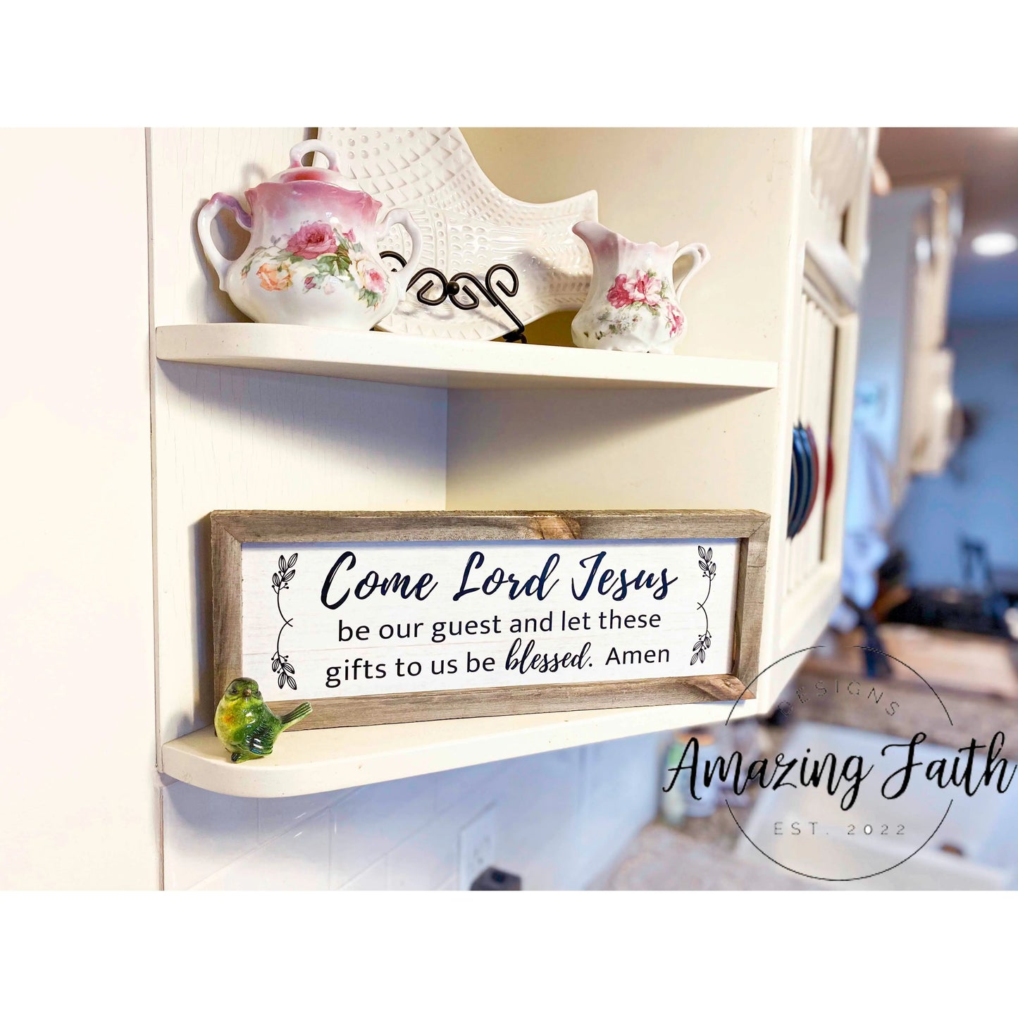 Come Lord Jesus Whitewashed Rustic Farmhouse Wood Decor amazingfaithdesigns