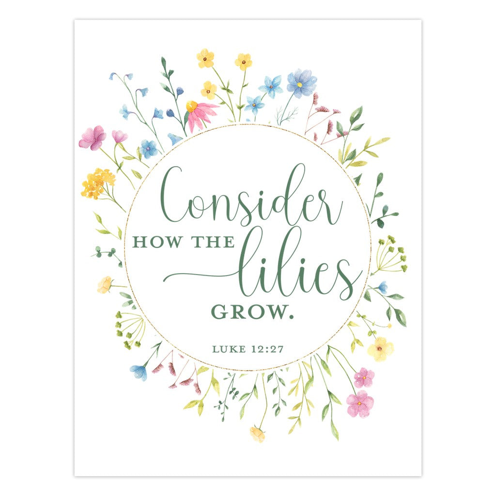 Consider the Lilies Inspirational Cards Amazing Faith Designs