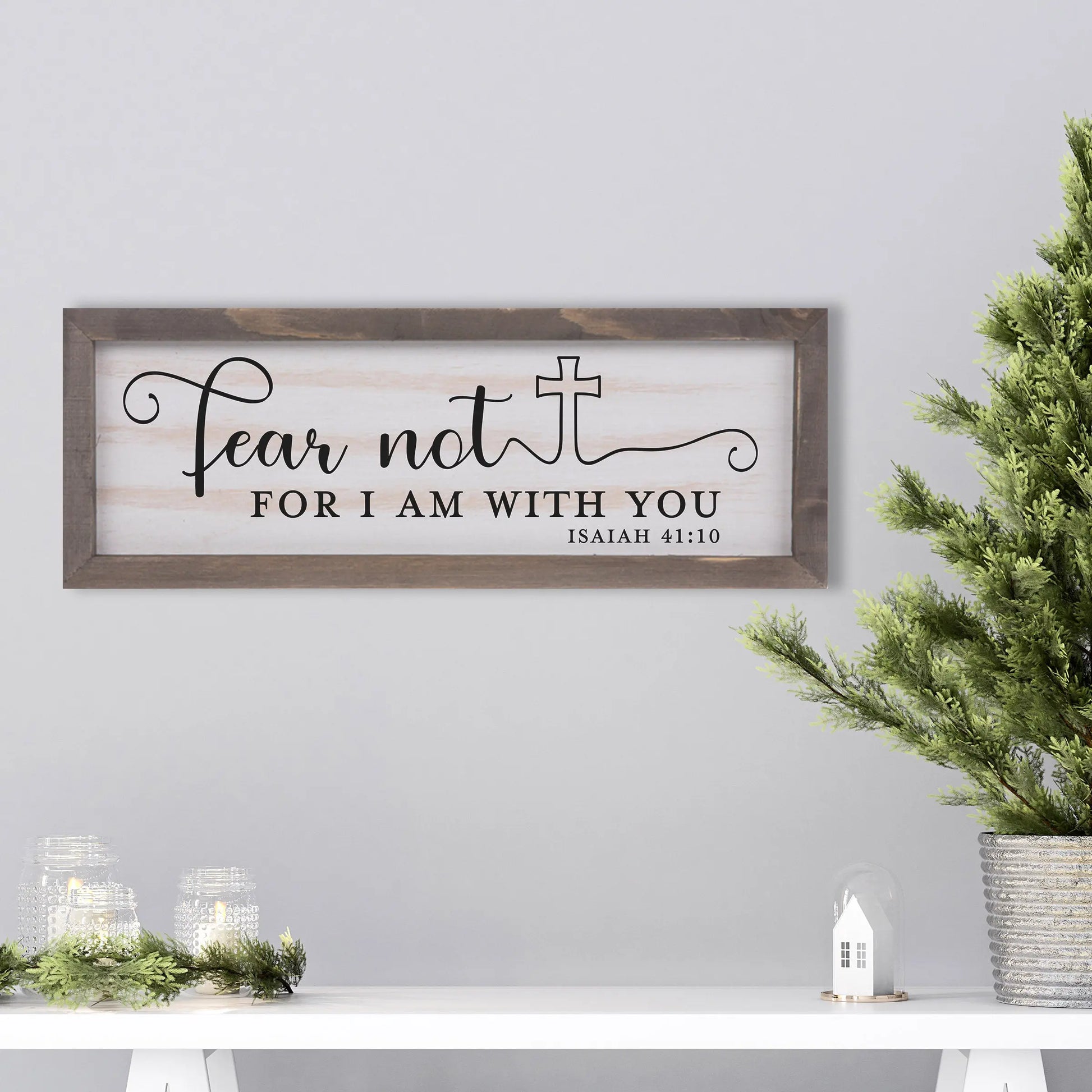 Copy of For Unto Us a Child is Born Rustic Whitewashed Wood Frame Sign | 5.5" x 15" Farmhouse Decor | Christmas Wood Decor | Isaiah 9:6 amazingfaithdesigns