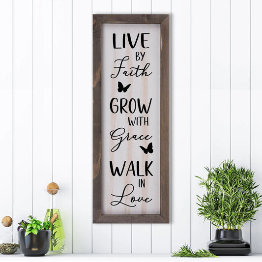 Copy of Welcome Butterfly Rustic Whitewashed Wood Frame Sign | 15" x 5.5" Farmhouse Decor amazingfaithdesigns