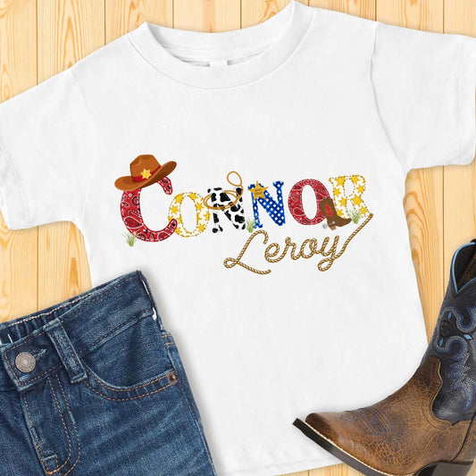 Cowboy Personalized Toddler T-shirt Amazing Faith Designs