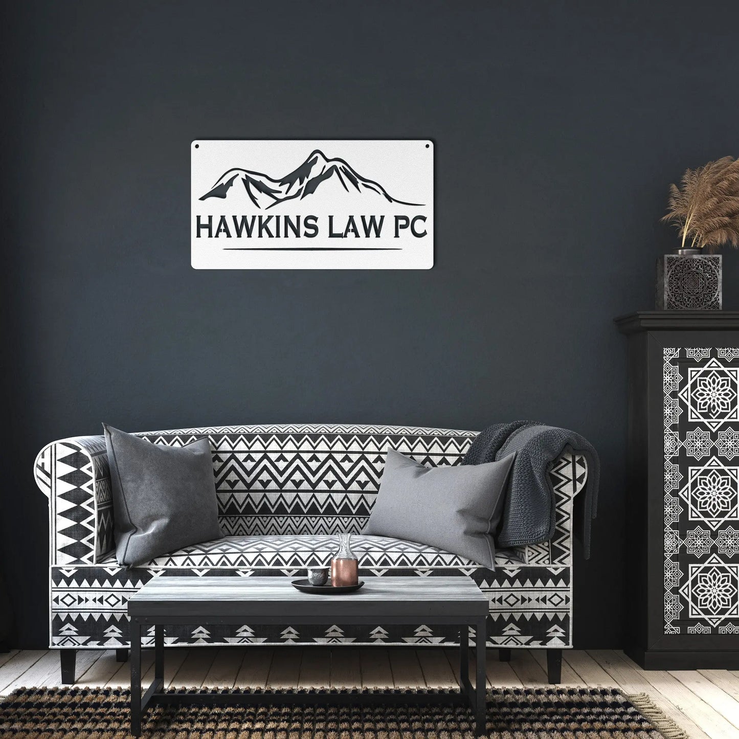 Custom Office Sign - Rectangle, Mountains teelaunch