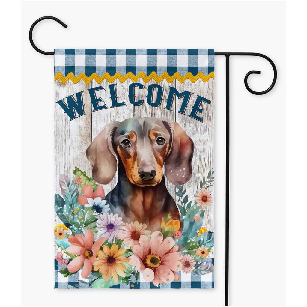 Dachshund Welcome Garden Flag Amazing Faith Designs