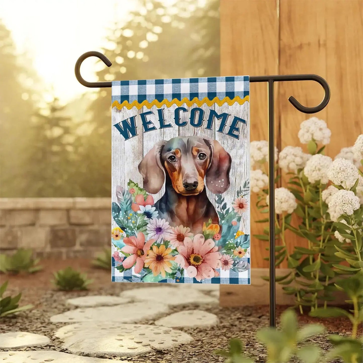 Dachshund Welcome Garden Flag Amazing Faith Designs