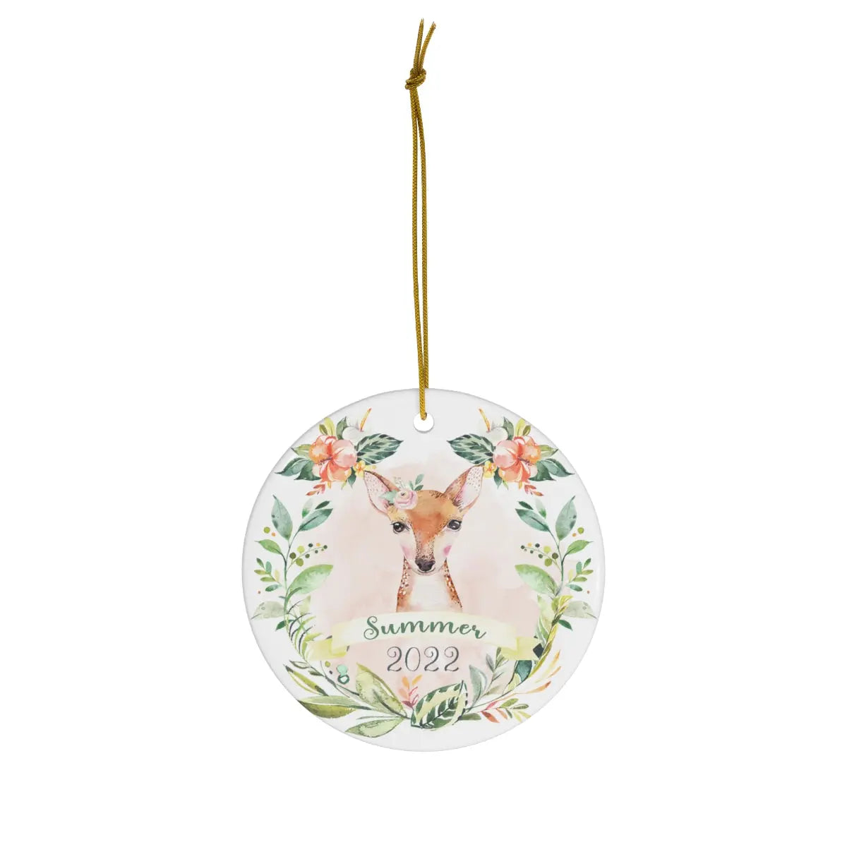 Deer Girls Personalized Ceramic Ornament Printify