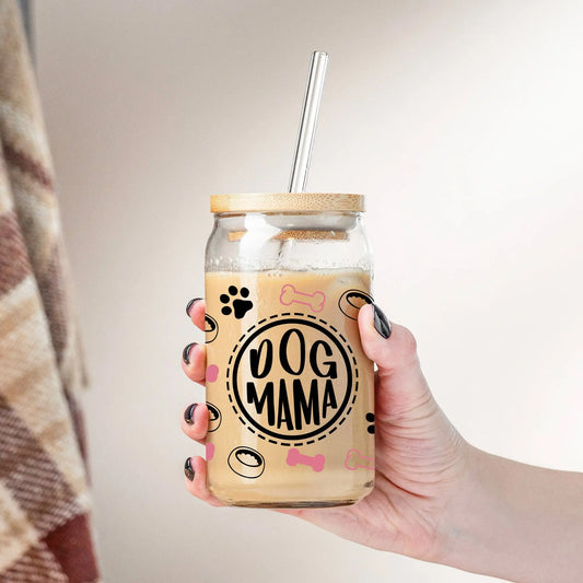 Dog Mama | Coffee Glass | Iced Coffee Glass Amazing Faith Designs