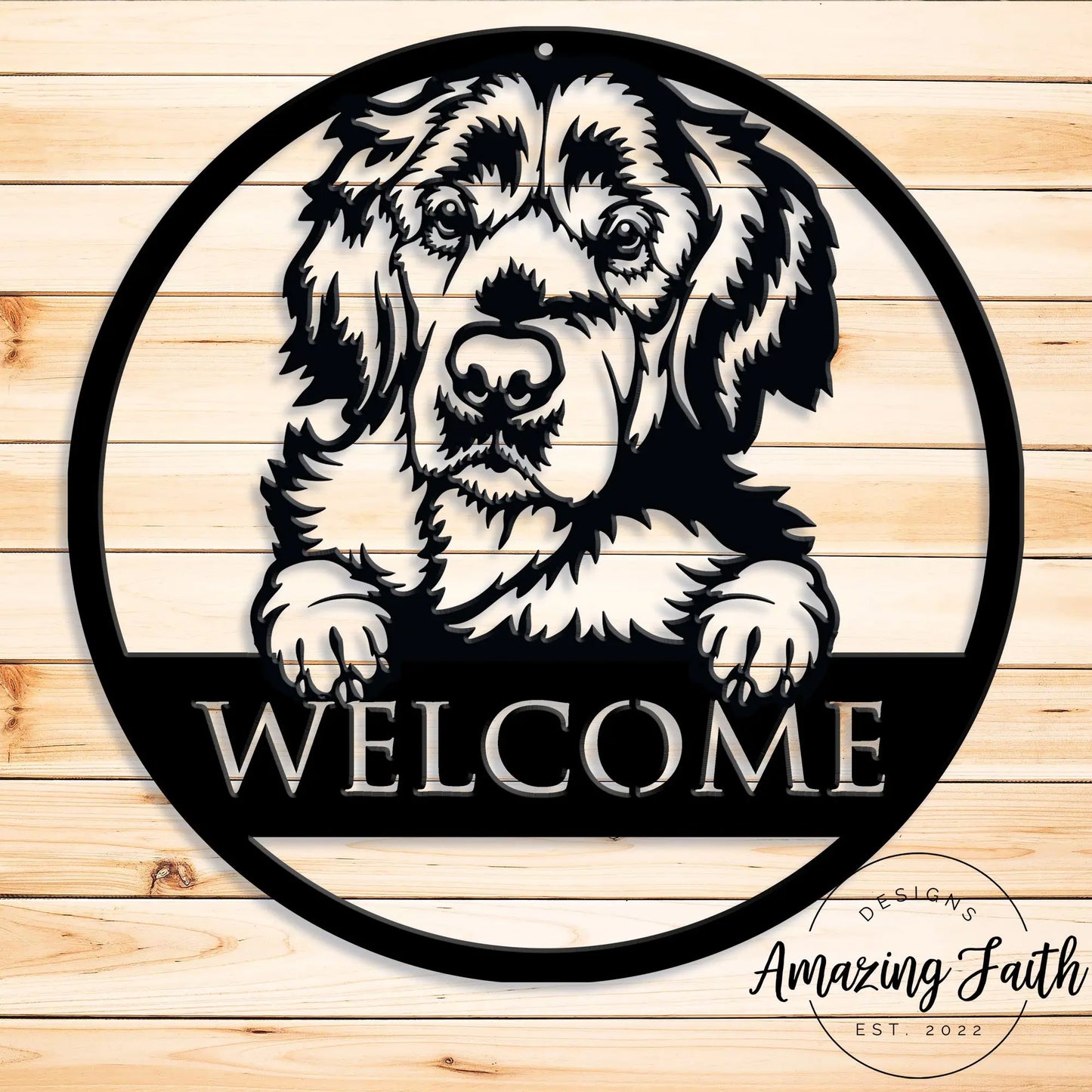 Dog Metal Name Sign, Custom Dog breed Metal Art, Dog Address Sign Personalized Welcome Sign teelaunch