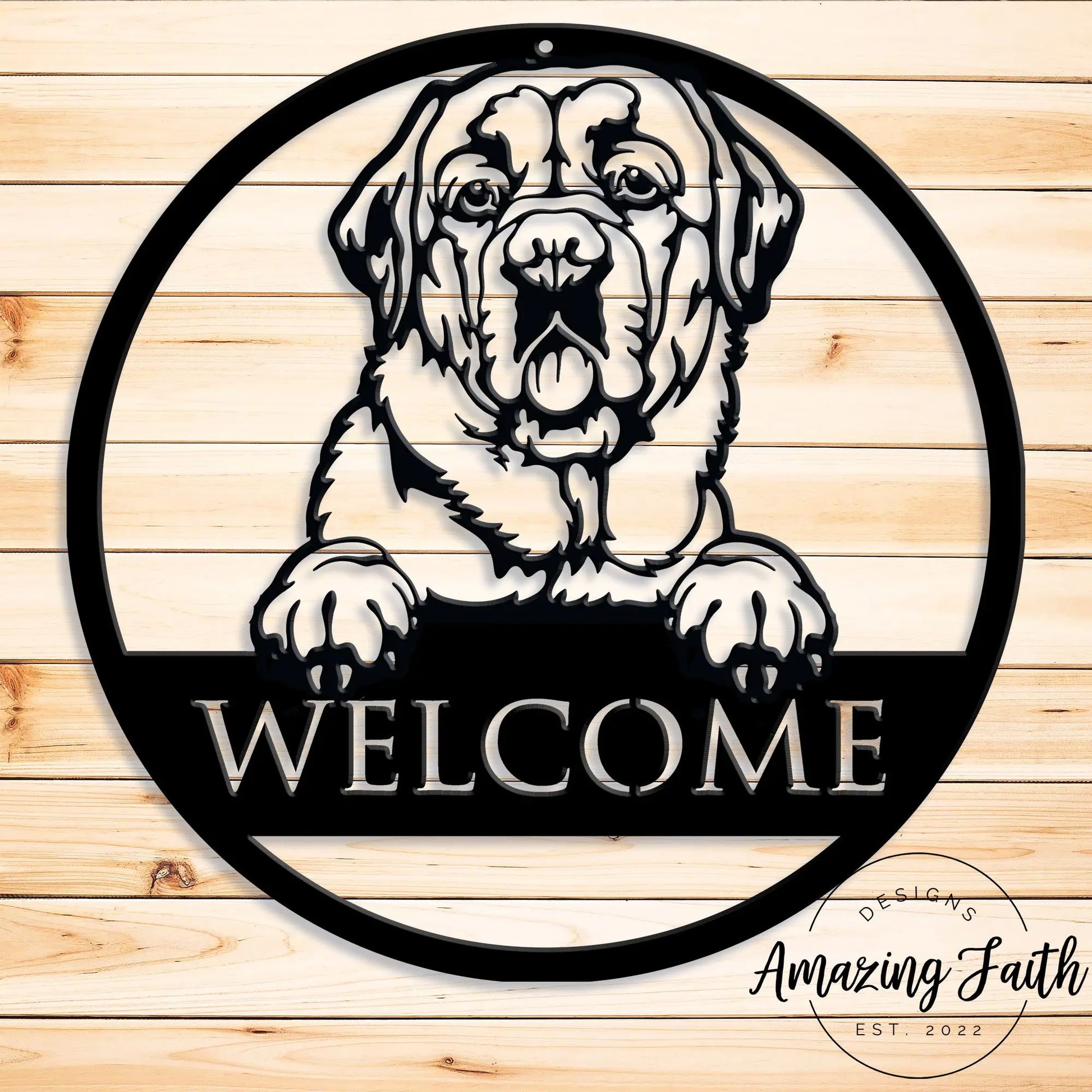 Dog Metal Name Sign, Custom Dog breed Metal Art, Dog Address Sign Personalized Welcome Sign teelaunch