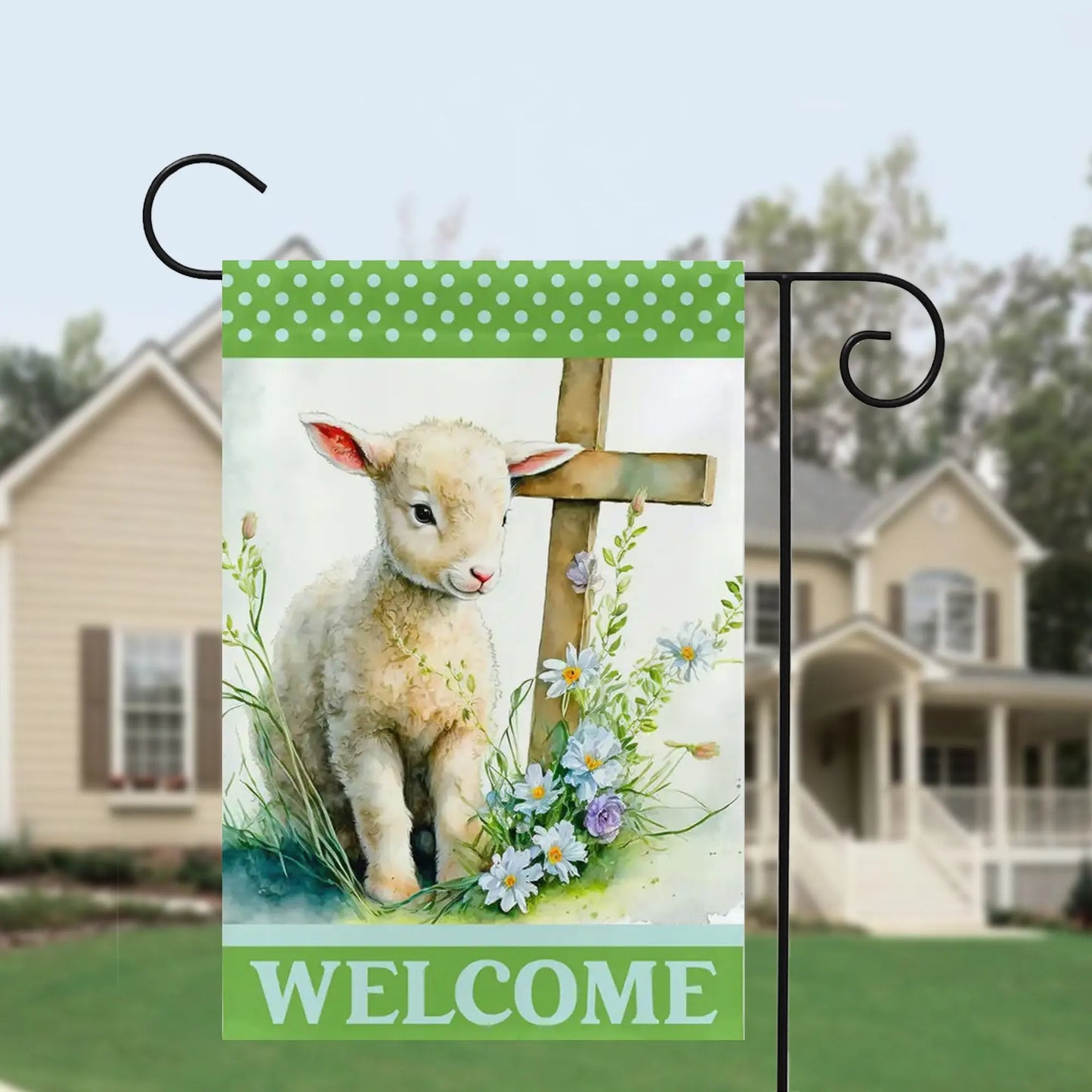 Easter Lamb Garden Flag Amazing Faith Designs