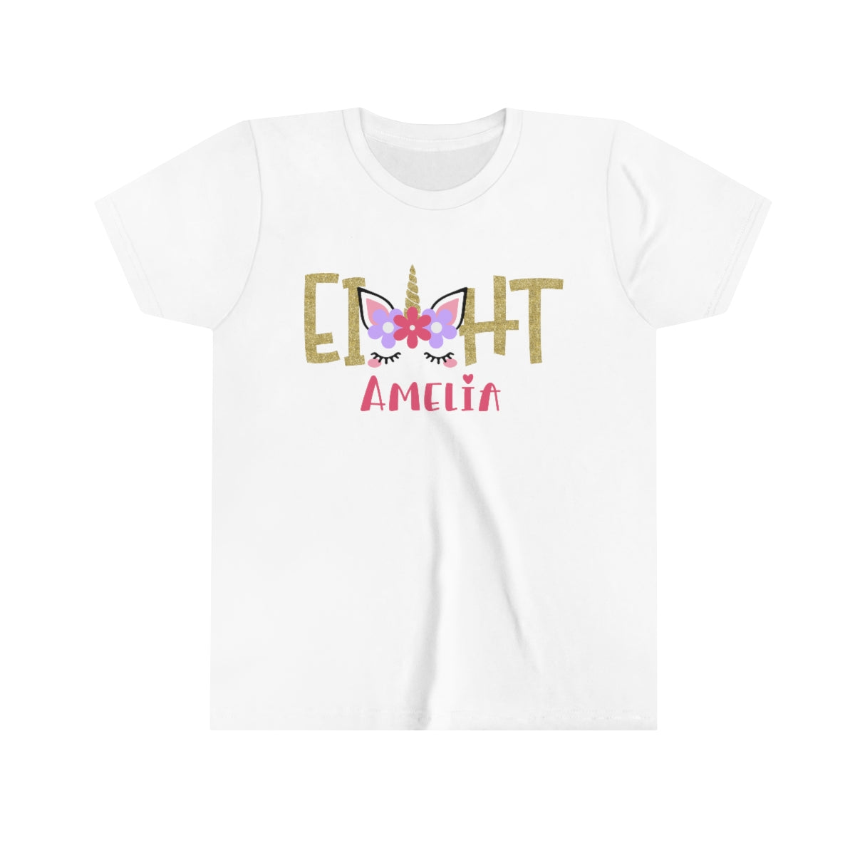 Unicorn Fifth Birthday Personalized T-shirt S M L XL | 5th 6th 7th 8th Birthday, Custom Birthday Shirt - Amazing Faith Designs