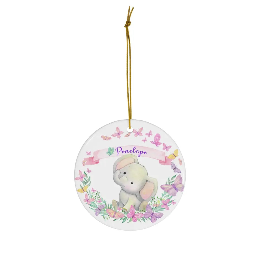 Elephant Girls Personalized Ceramic Ornament Printify