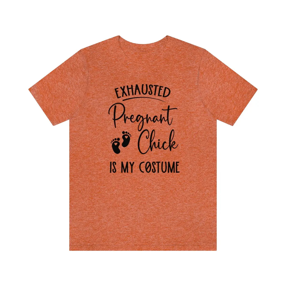 Exhausted Pregnant Chick Costume Tee, Halloween Pregnancy Shirt, Pregnancy Announcement Tee, Cute Maternity Halloween Tee Printify