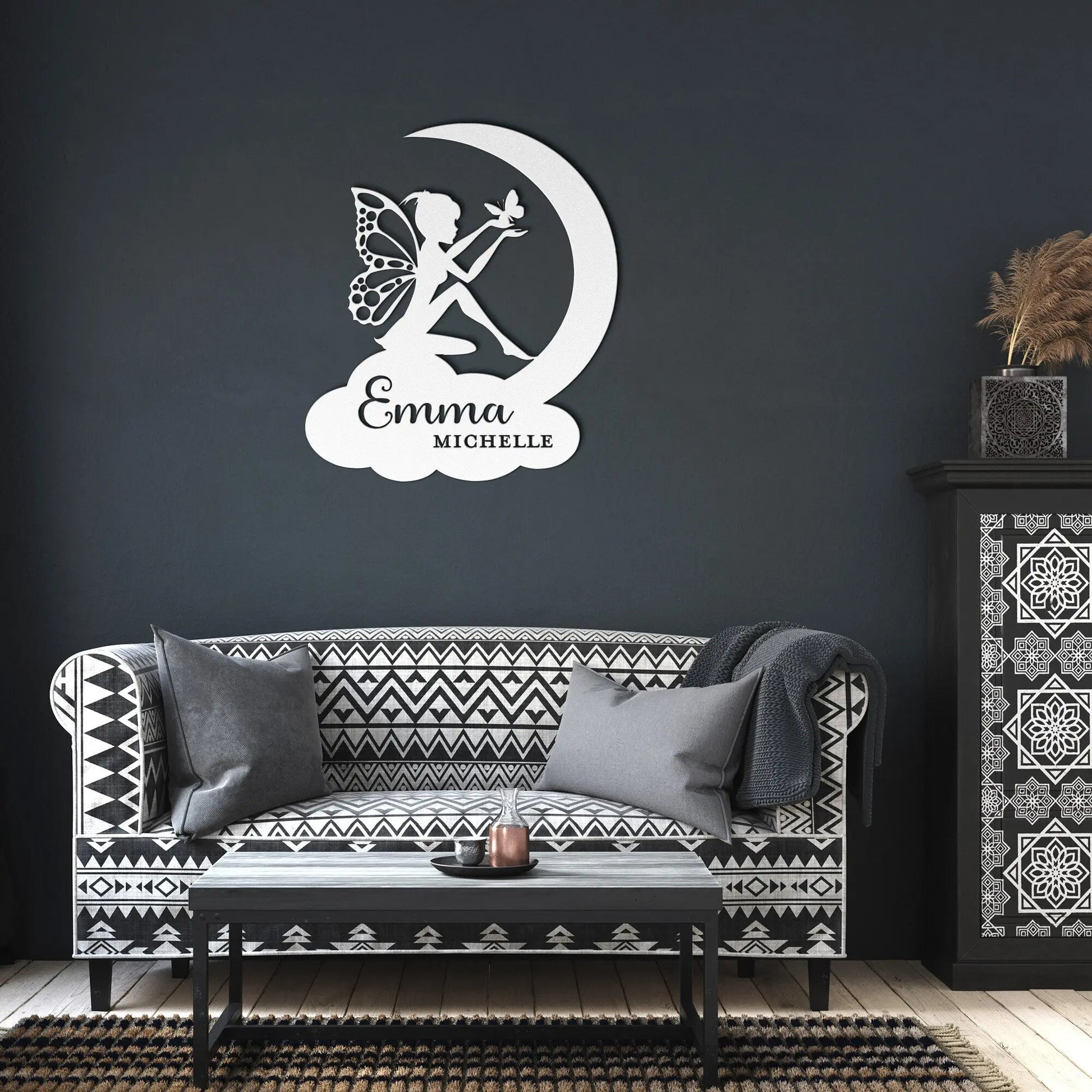 Fairy Girl's Personalized Metal Sign, Nursery Wall Art, Girl's Bedroom Wall Art teelaunch