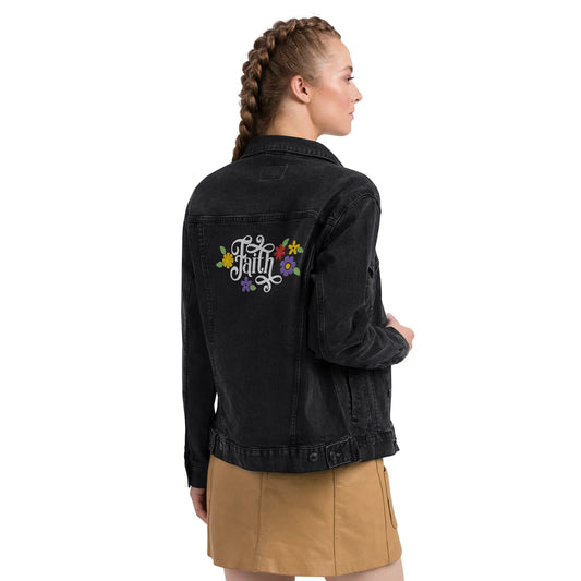 Faith Embroidered Denim Jacket Amazing Faith Designs