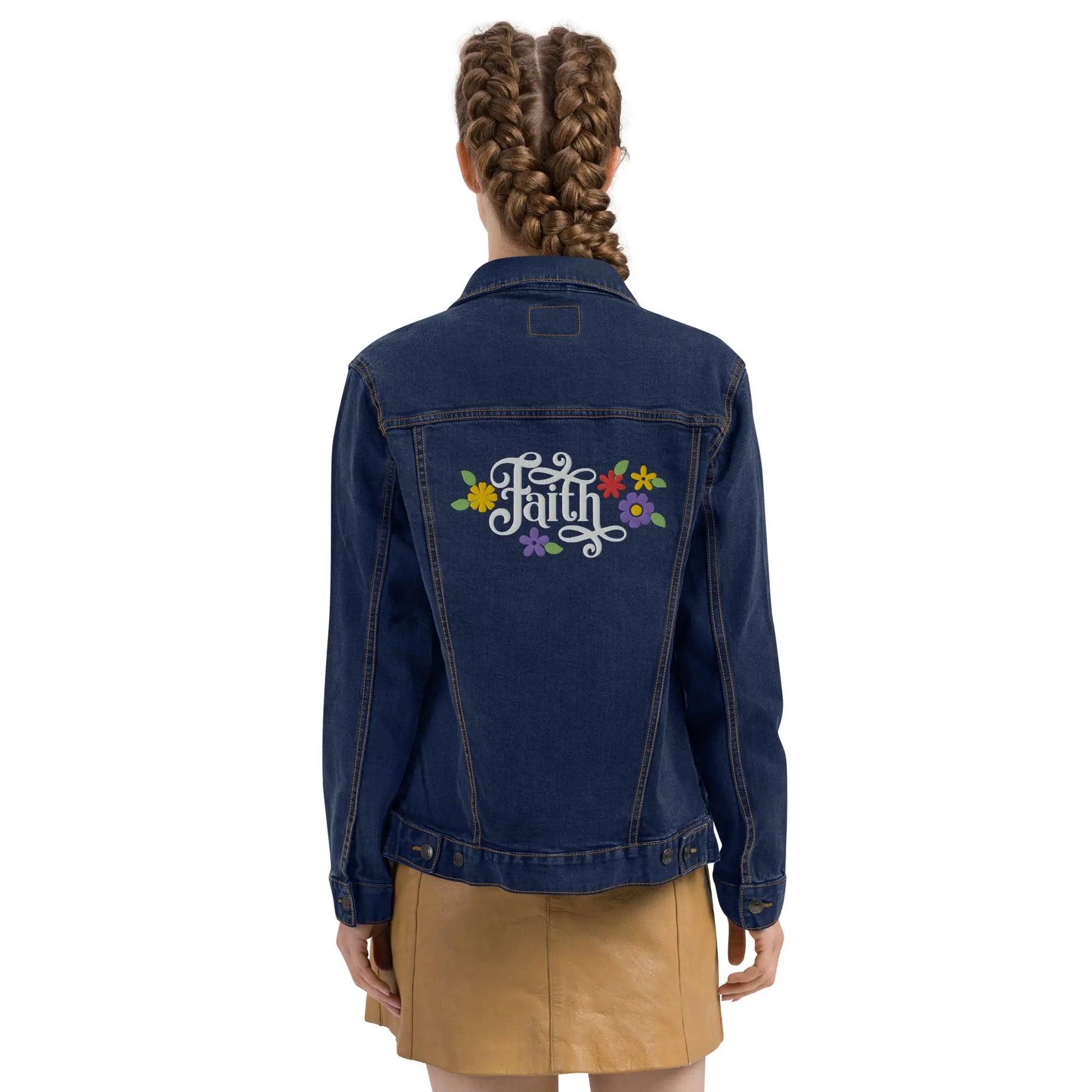 Faith Embroidered Denim Jacket Amazing Faith Designs