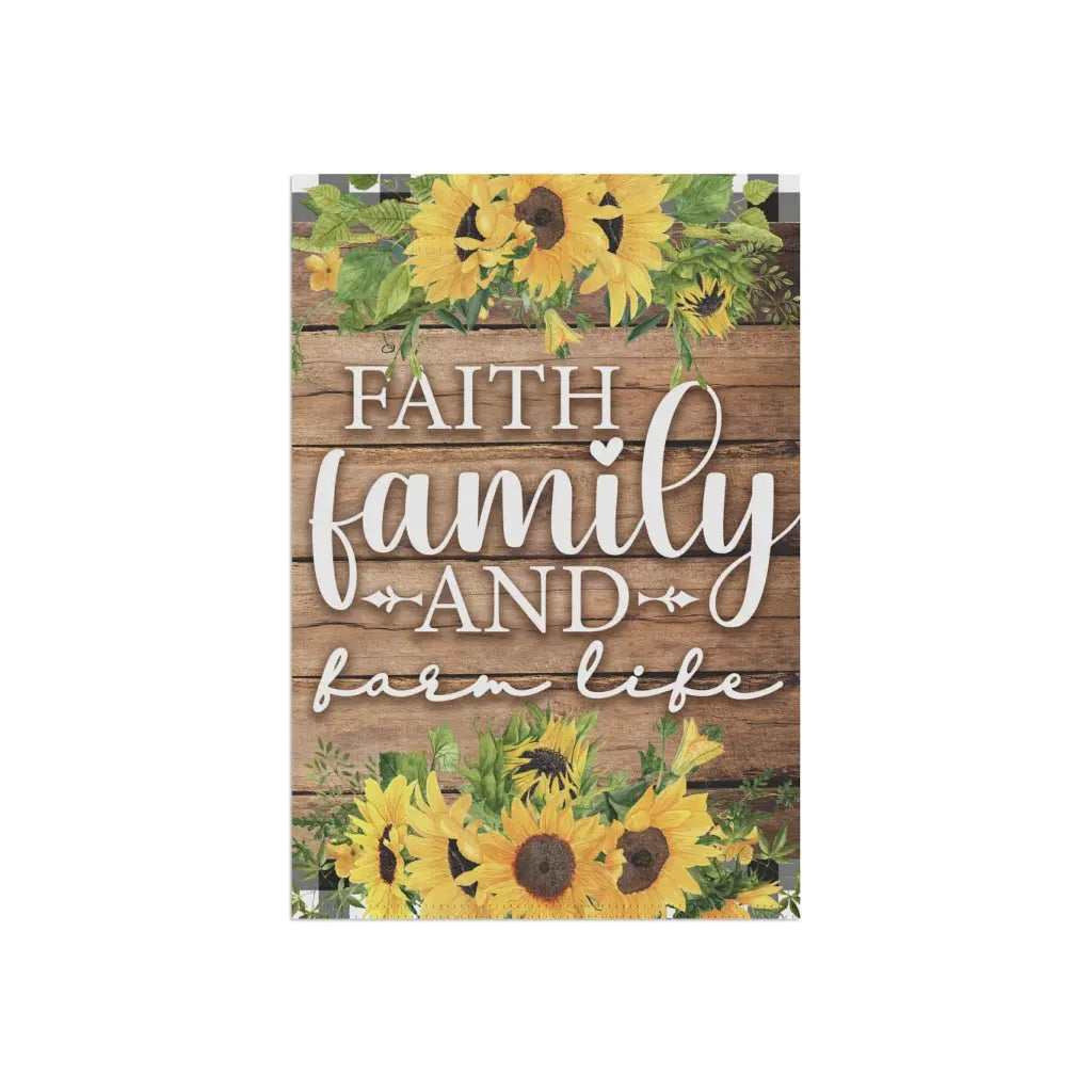 Faith Family Farm Life Rustic Farmhouse Garden Flag Printify