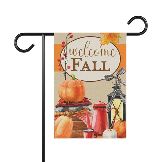 Fall Garden Flag, Pumpkin Flag, Welcome Fall, Welcome Yard Flag, Housewarming Gift, Pumpkin Patch Sign, Outdoor Decor, Farmhouse Decor Printify