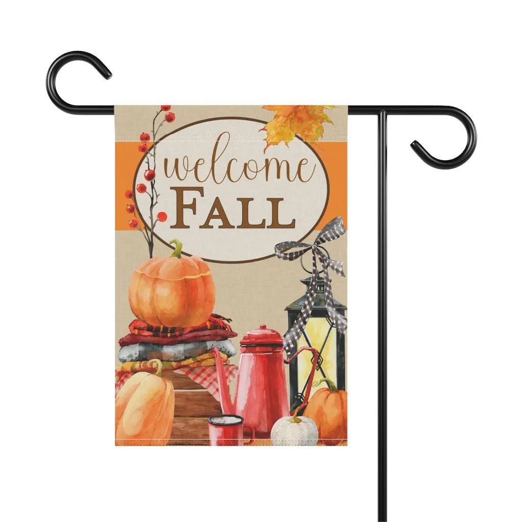 Fall Garden Flag, Pumpkin Flag, Welcome Fall, Welcome Yard Flag, Housewarming Gift, Pumpkin Patch Sign, Outdoor Decor, Farmhouse Decor Printify