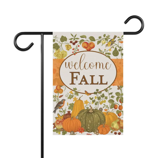 Fall Garden Flag, Pumpkin Flag, Welcome Fall, Welcome Yard Flag, Housewarming Gift, Pumpkin Patch Sign, Outdoor Decor, Farmhouse Decor Printify