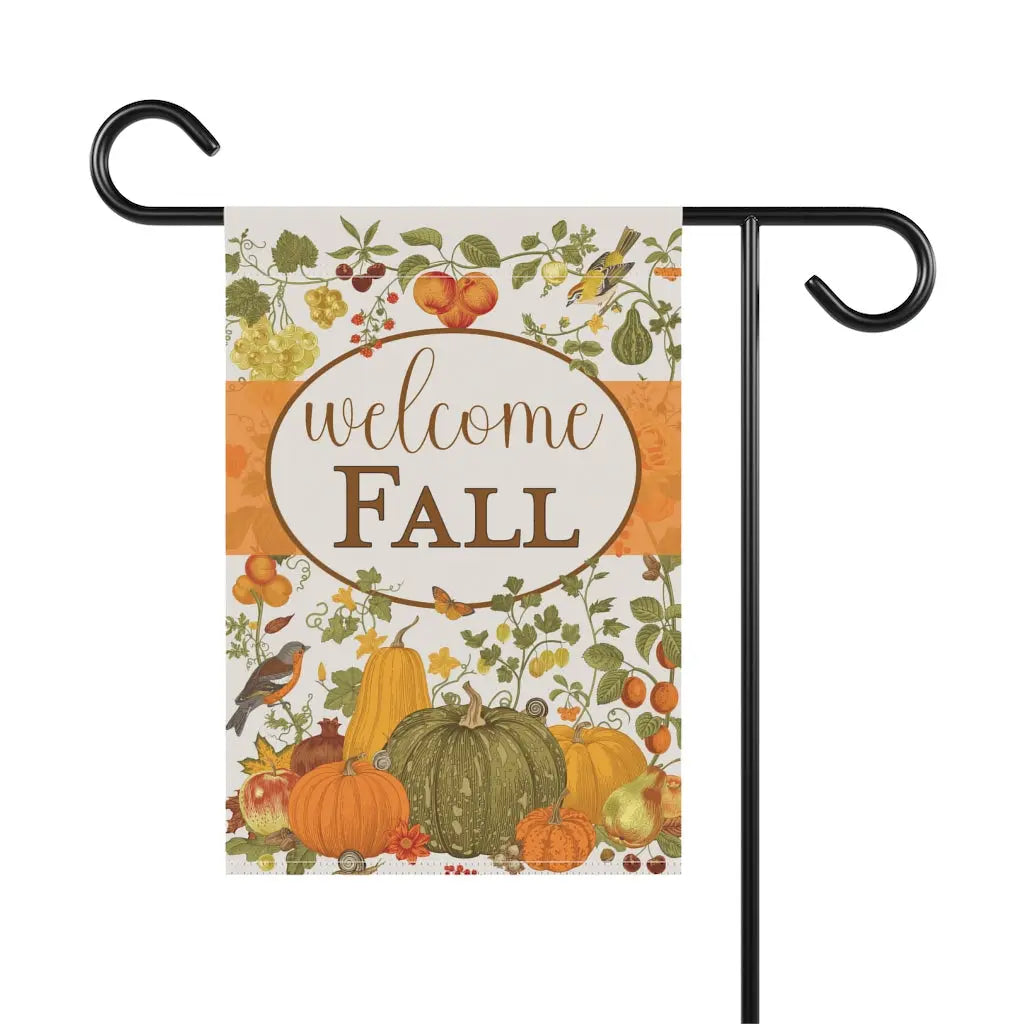 Fall Garden Flag, Pumpkin Flag, Welcome Fall, Welcome Yard Flag, Housewarming Gift, Pumpkin Patch Sign, Outdoor Decor, Farmhouse Decor Printify