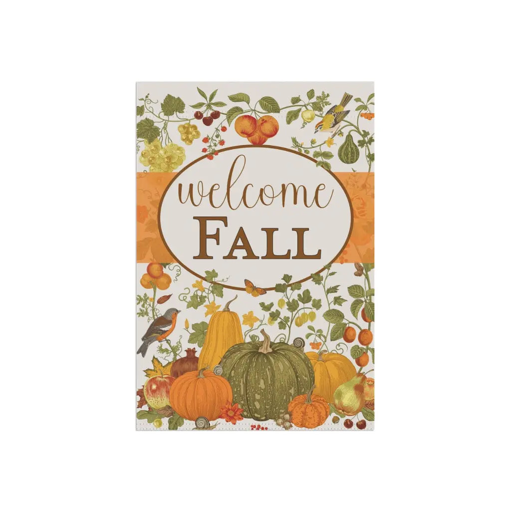 Fall Garden Flag, Pumpkin Flag, Welcome Fall, Welcome Yard Flag, Housewarming Gift, Pumpkin Patch Sign, Outdoor Decor, Farmhouse Decor Printify