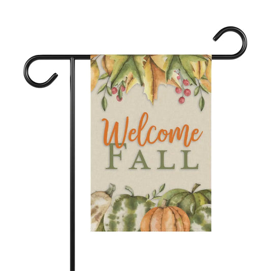 Fall Garden Flag, Pumpkin Flag, Welcome Fall, Welcome Yard Flag, Housewarming Gift, Pumpkin Patch Sign, Outdoor Decor, Farmhouse Decor Printify