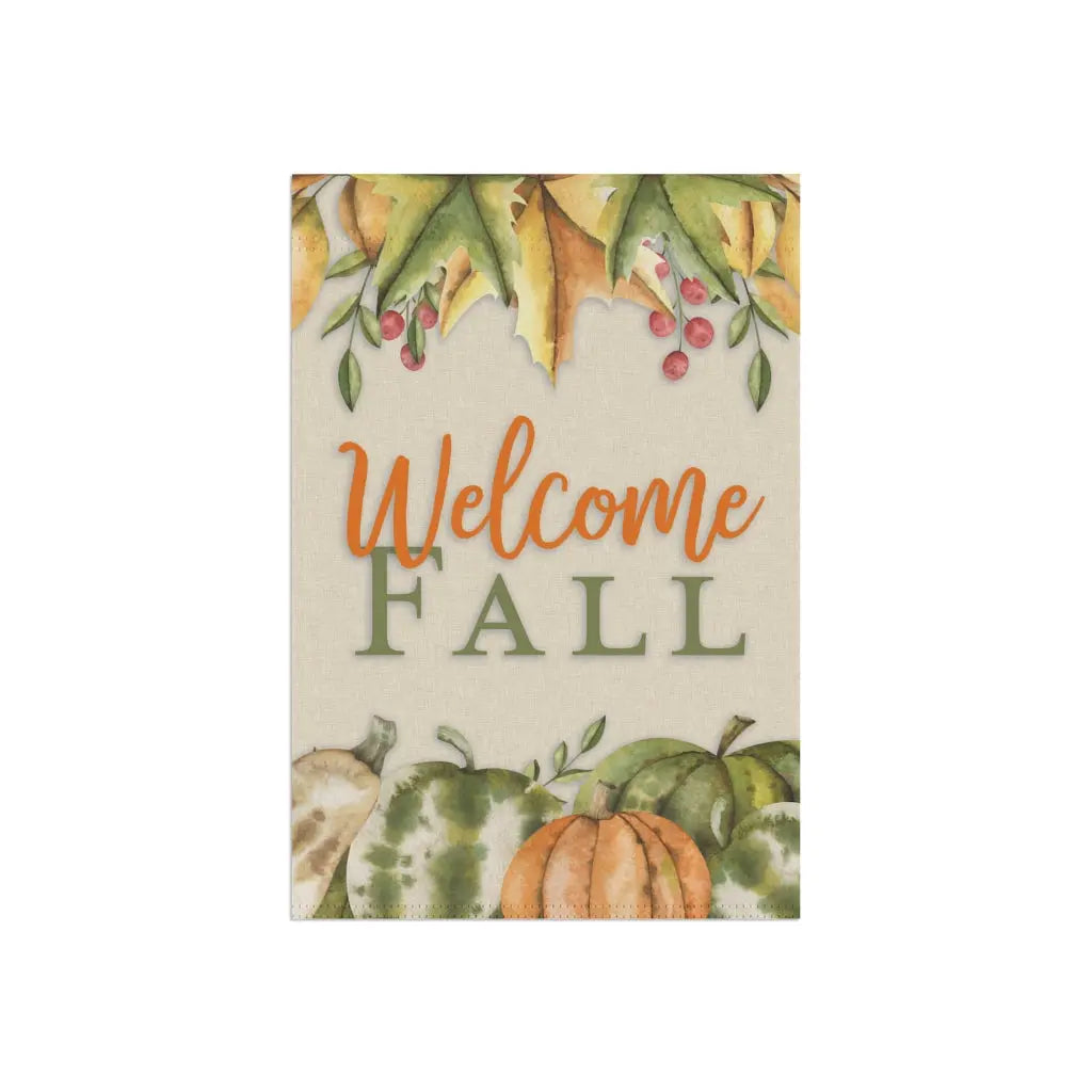 Fall Garden Flag, Pumpkin Flag, Welcome Fall, Welcome Yard Flag, Housewarming Gift, Pumpkin Patch Sign, Outdoor Decor, Farmhouse Decor Printify