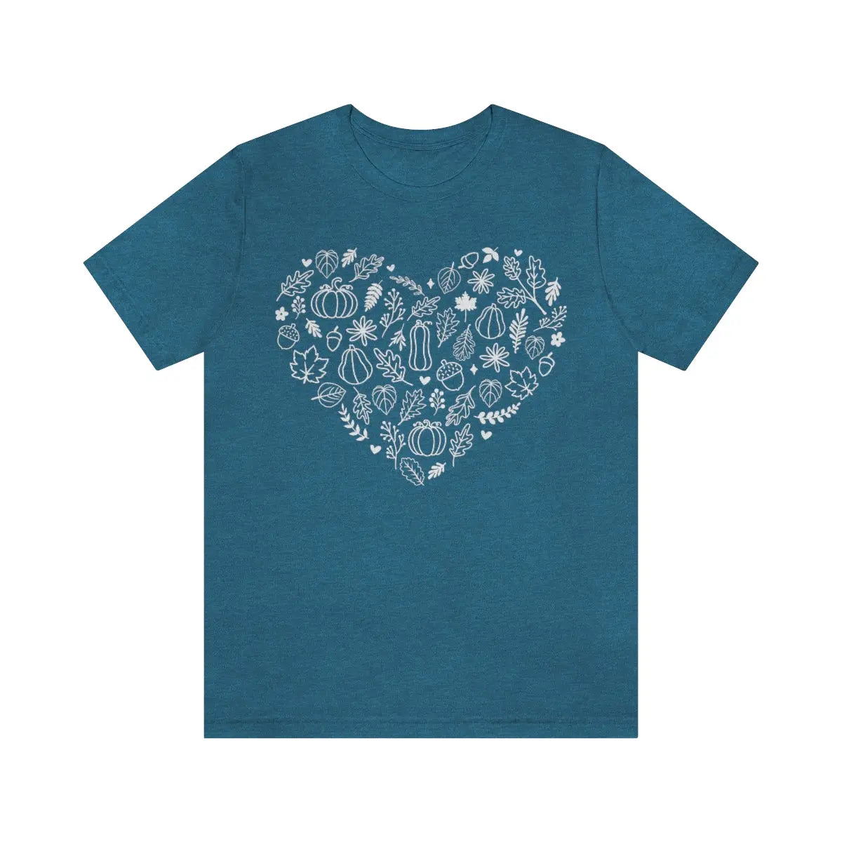 Fall Heart Pumpkin Tee Printify