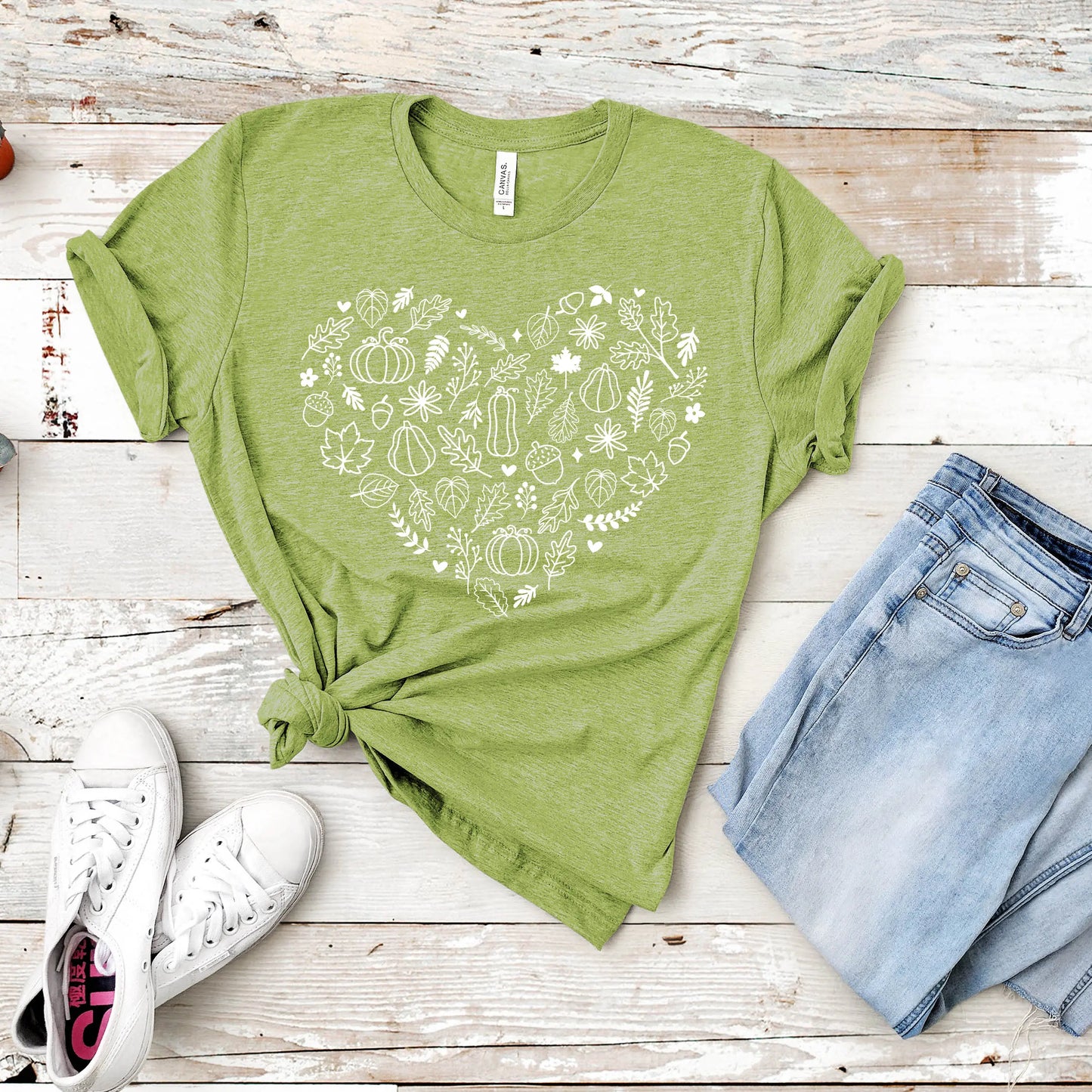 Fall Heart Pumpkin Tee Printify