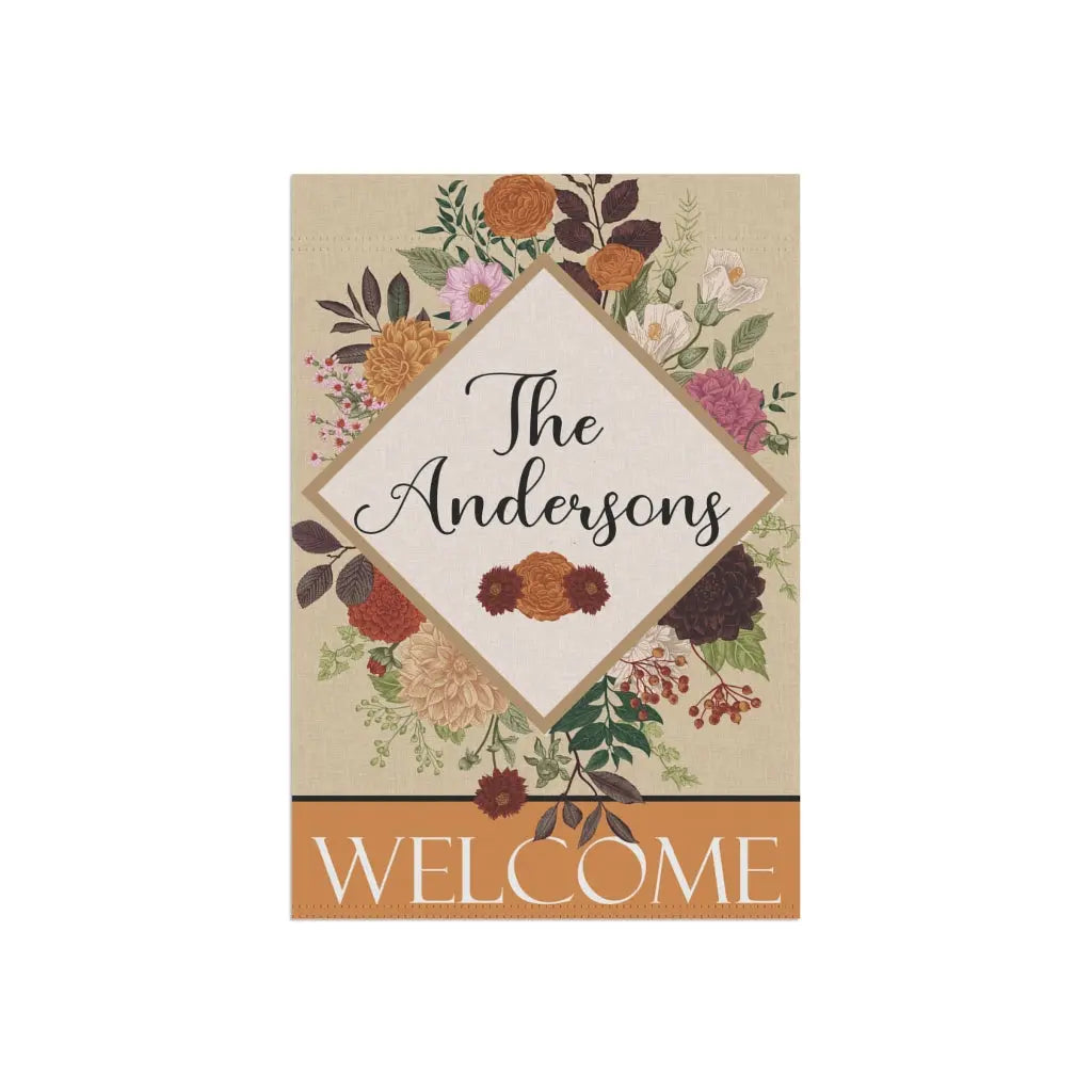 Fall Personalized Name Garden Flag, Pumpkin Flag, Welcome Fall, Welcome Yard Flag, Outdoor Decor, Farmhouse Decor Printify