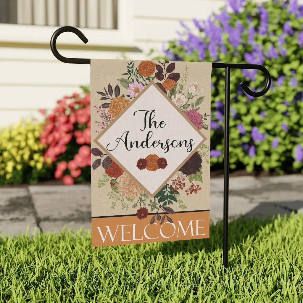 Fall Personalized Name Garden Flag, Pumpkin Flag, Welcome Fall, Welcome Yard Flag, Outdoor Decor, Farmhouse Decor Printify