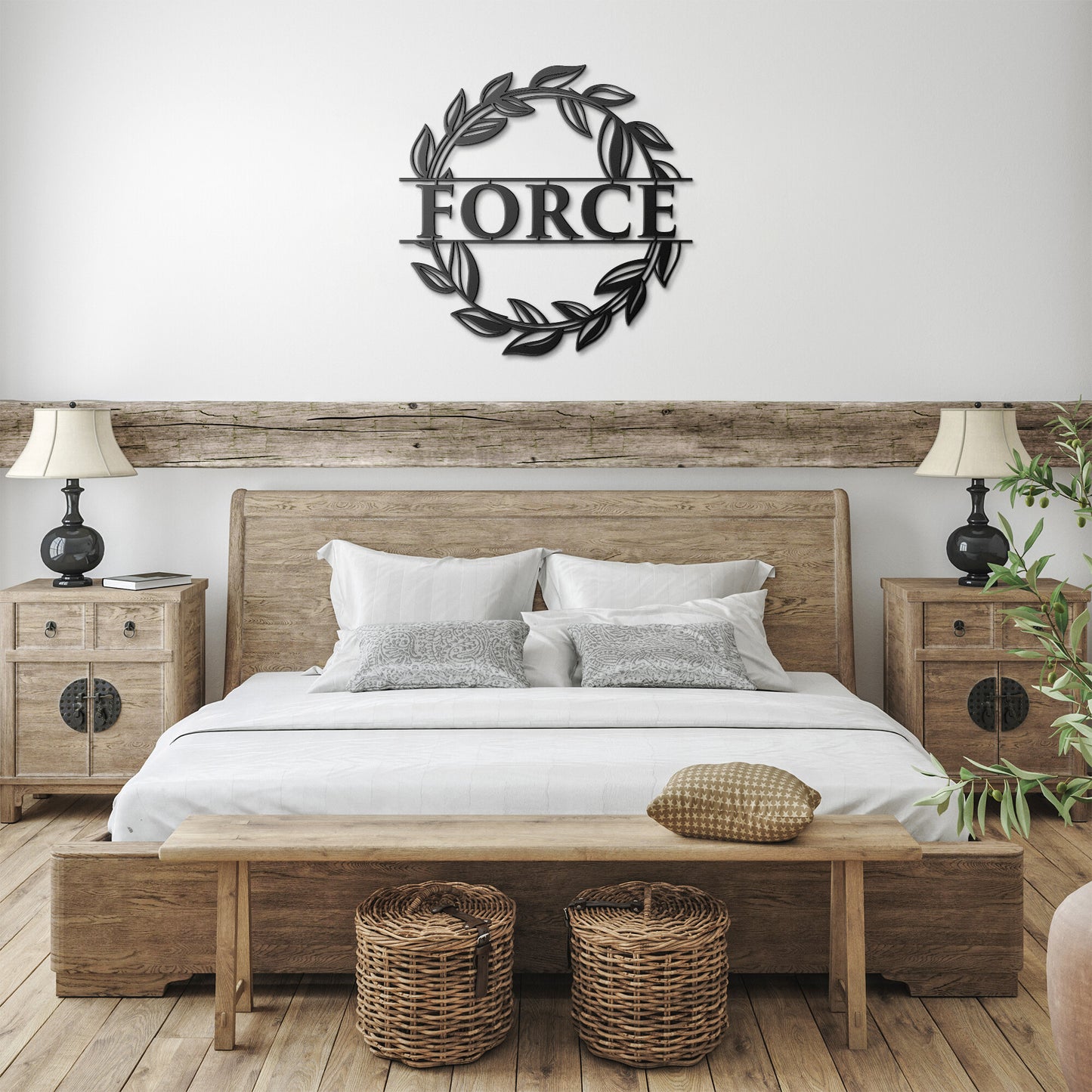 Family Name Metal Sign, Wreath Metal Sign, Monogram Metal Sign, Custom Family Metal Sign - Amazing Faith Designs