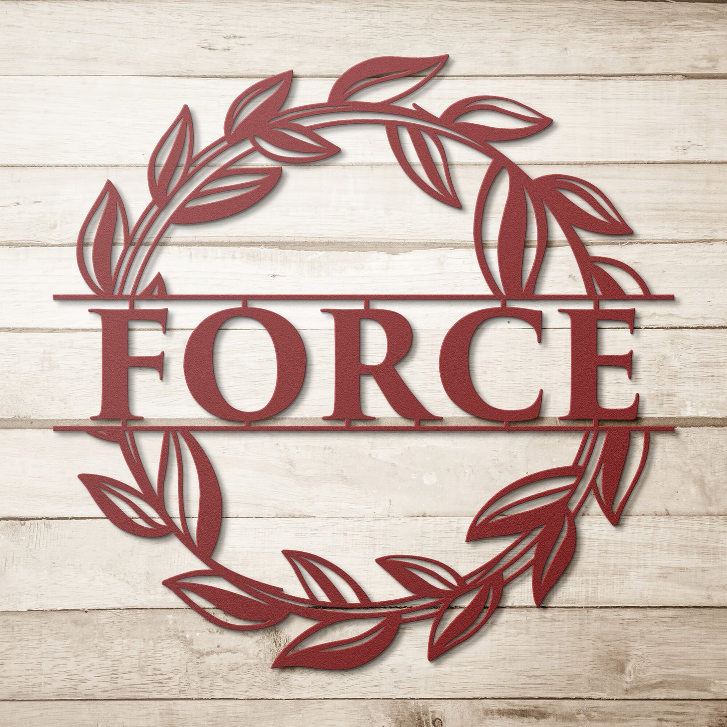 Family Name Metal Sign, Wreath Metal Sign, Monogram Metal Sign, Custom Family Metal Sign - Amazing Faith Designs