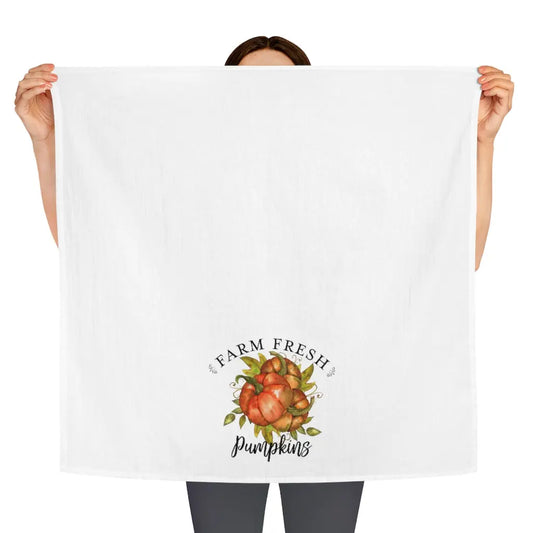 Farm Fresh Pumpkins Tea Towel, Autumn Kitchen Towel, Fall Dish Towel Printify
