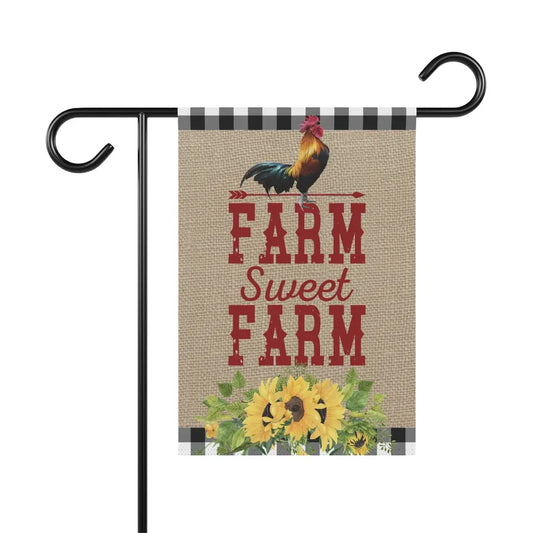 Farm Sweet Farm Rooster Garden Flag Printify