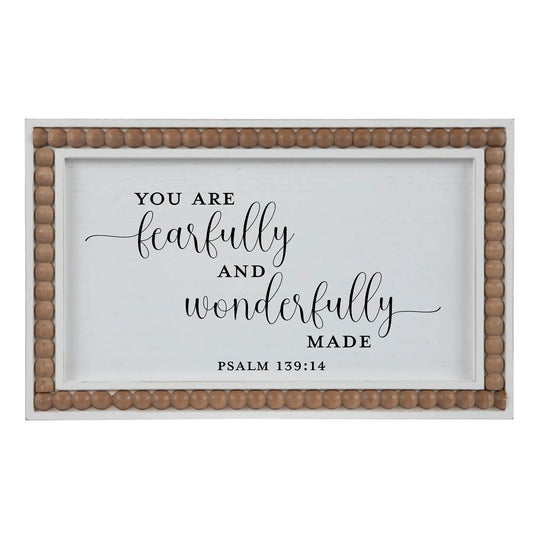 Fearfully and Wonderfully Made Personalized Framed Nursery Wood Sign | Wall Art amazingfaithdesigns