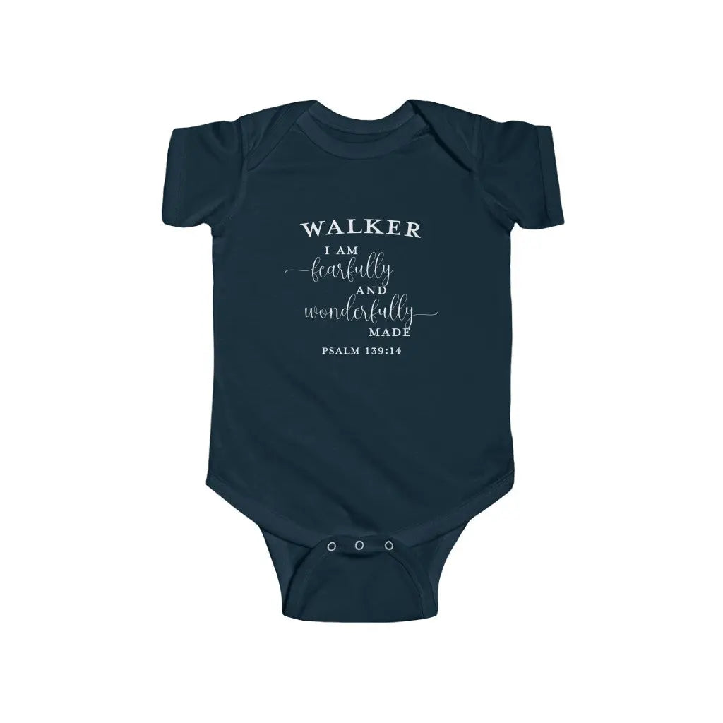 Fearfully and Wonderfully Made Psalm 139 Scripture Name Infant Child Onesie | Baptism Gift | Personalized Printify