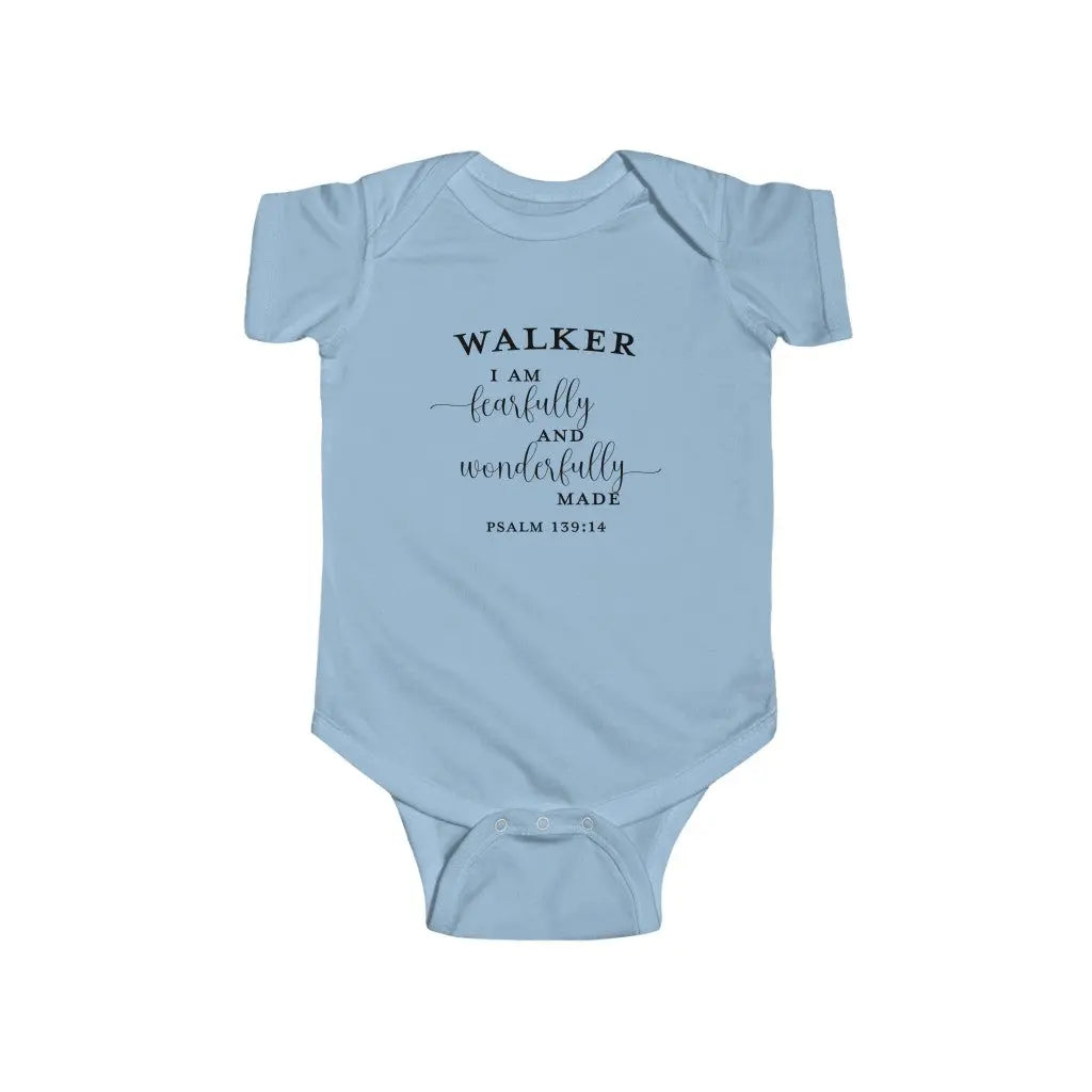 Fearfully and Wonderfully Made Psalm 139 Scripture Name Infant Child Onesie | Baptism Gift | Personalized Printify