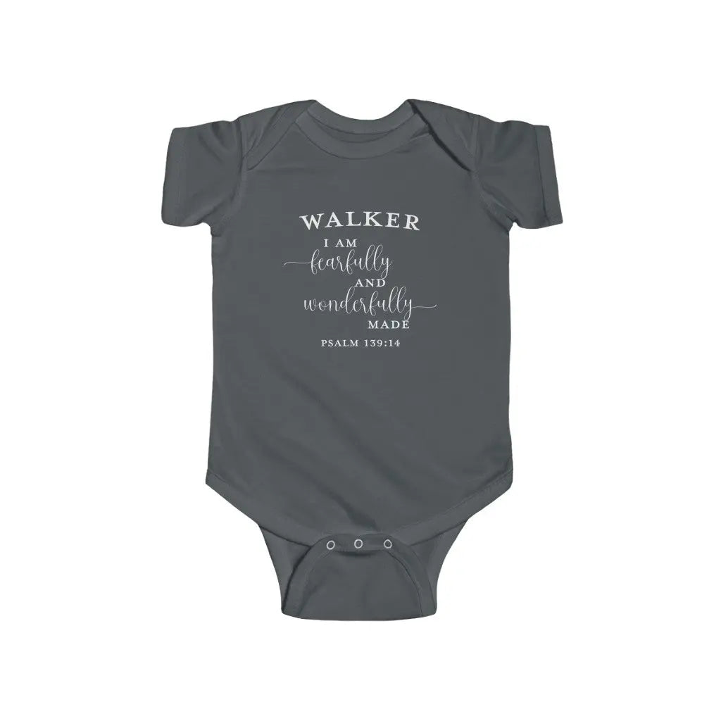 Fearfully and Wonderfully Made Psalm 139 Scripture Name Infant Child Onesie | Baptism Gift | Personalized Printify