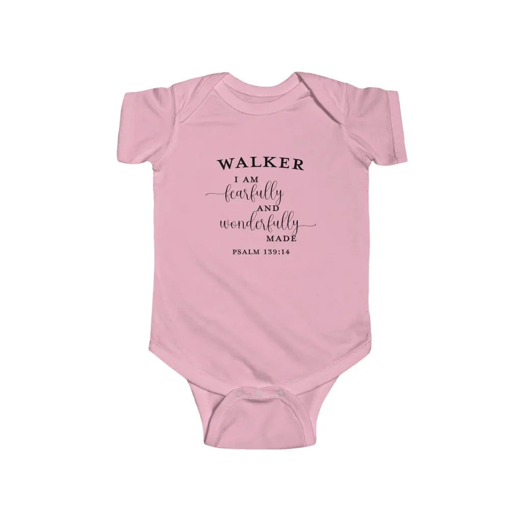 Fearfully and Wonderfully Made Psalm 139 Scripture Name Infant Child Onesie | Baptism Gift | Personalized Printify