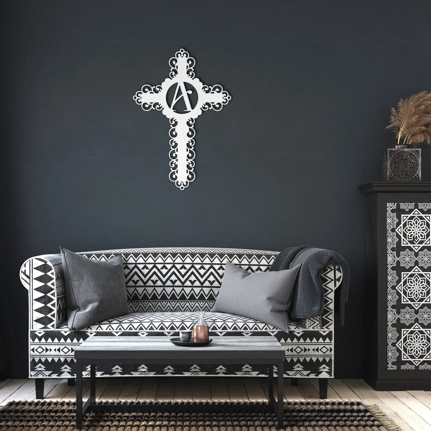 Filigree Initial Metal Cross teelaunch