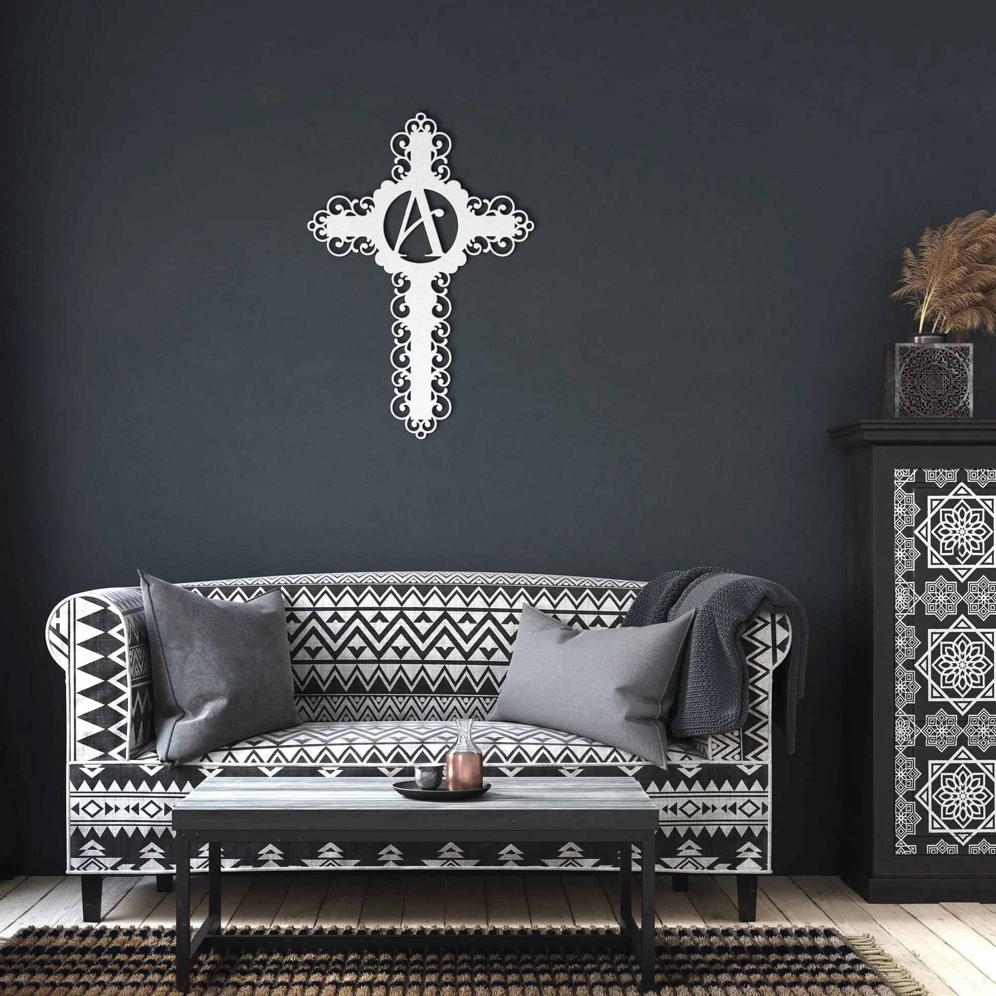 Filigree Initial Metal Cross teelaunch