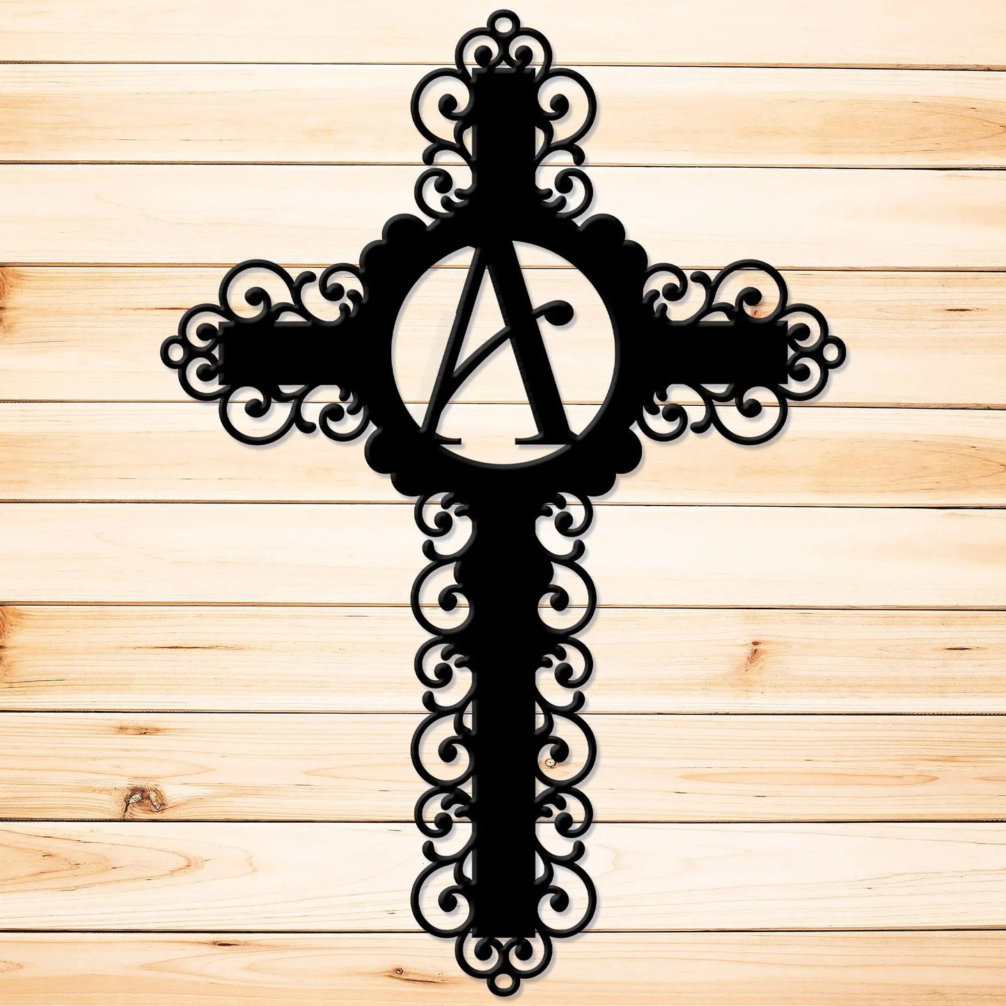 Filigree Initial Metal Cross teelaunch