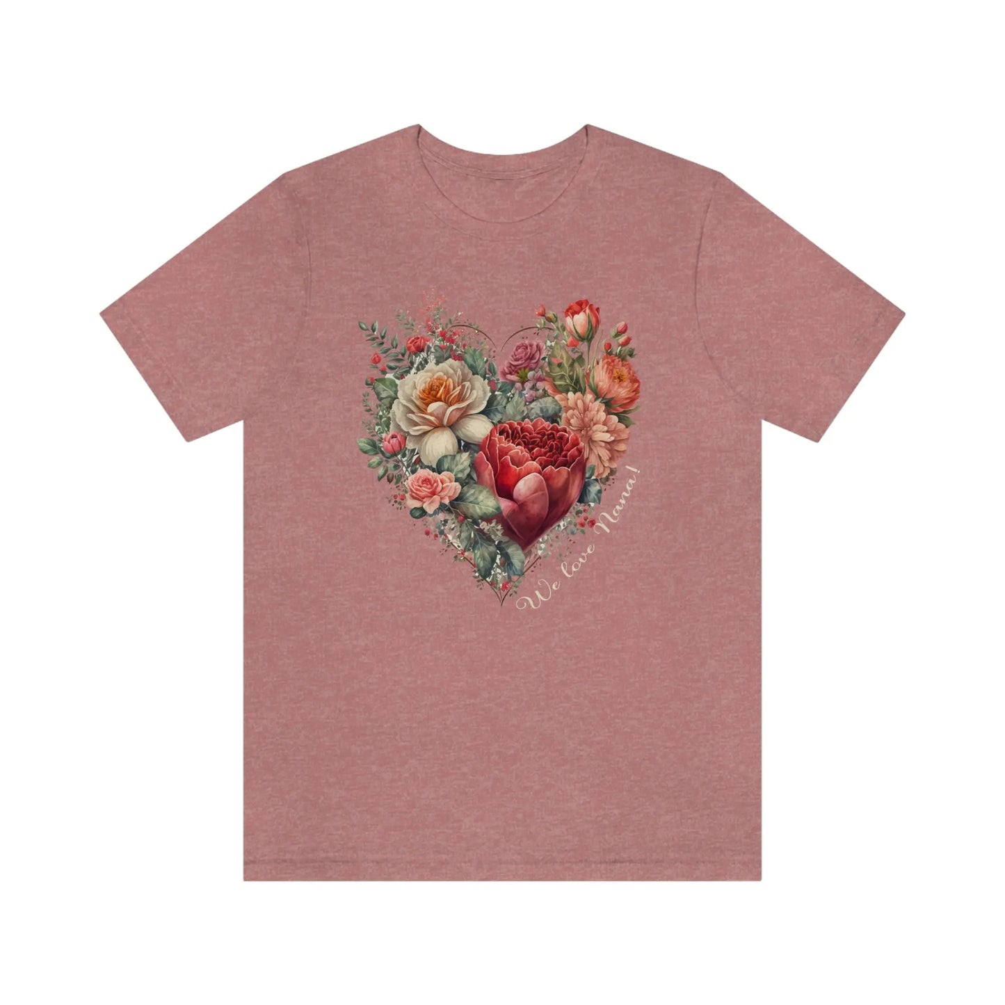 Flower Heart for Nana Short Sleeve Tee | Grandma, Grammy, Mimi, Gigi, Oma Printify