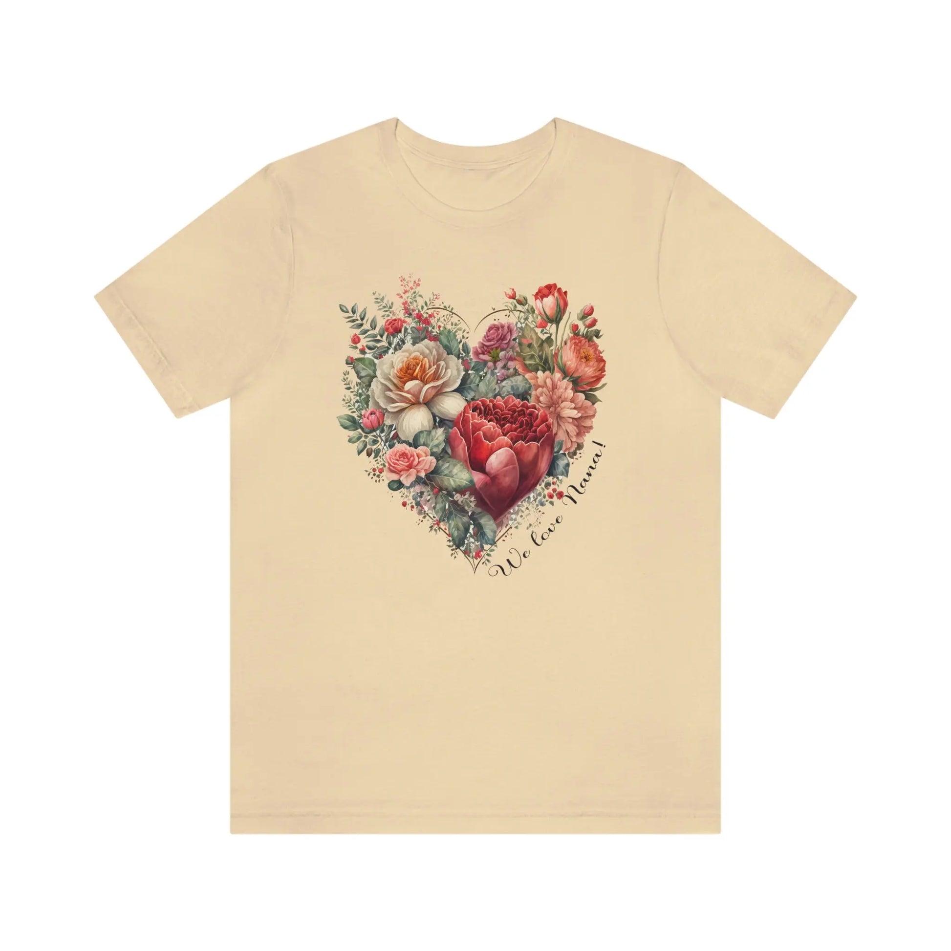Flower Heart for Nana Short Sleeve Tee | Grandma, Grammy, Mimi, Gigi, Oma Printify