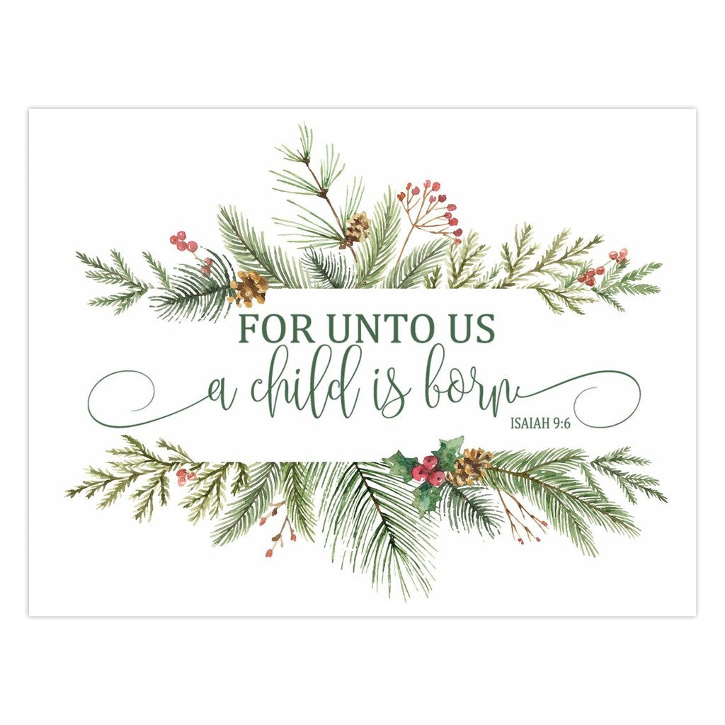 For Unto Us a Child Is Born Christmas Cards Amazing Faith Designs